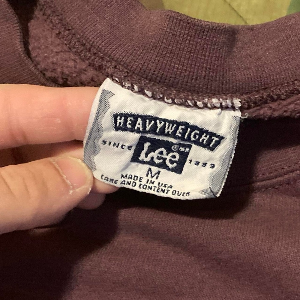 Vintage 90s Lee Sport Baltimore fleece crewneck plum sun faded M/21 - Picture 3 of 8